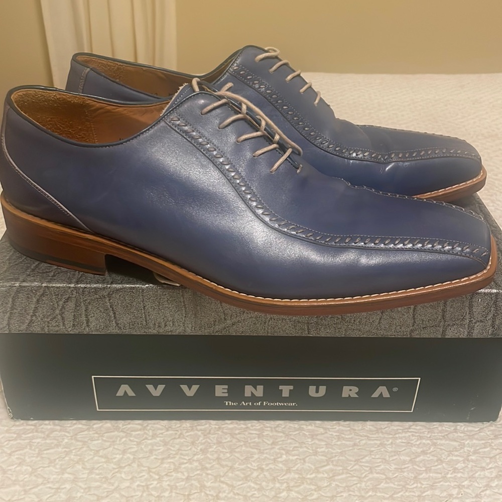 Avventura blue leather size 12 men’s dress shoe.
